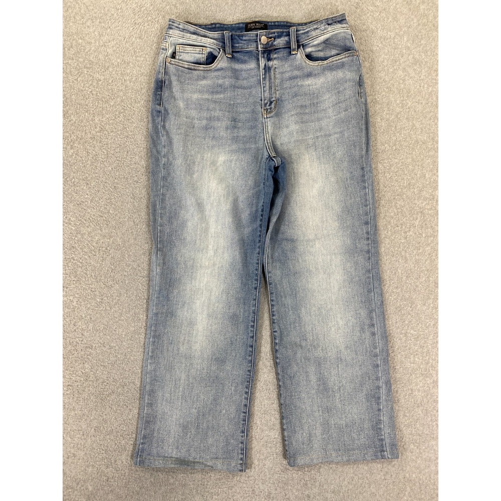 Judy Blue Straight Fit Jeans Juniors 15/32 Blue Stretch Denim High Rise Light